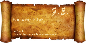 Farsang Elek névjegykártya
